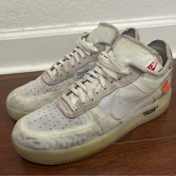 Nike Off-White Air Force 1 in Cream and Gray - Picture 1 of 6